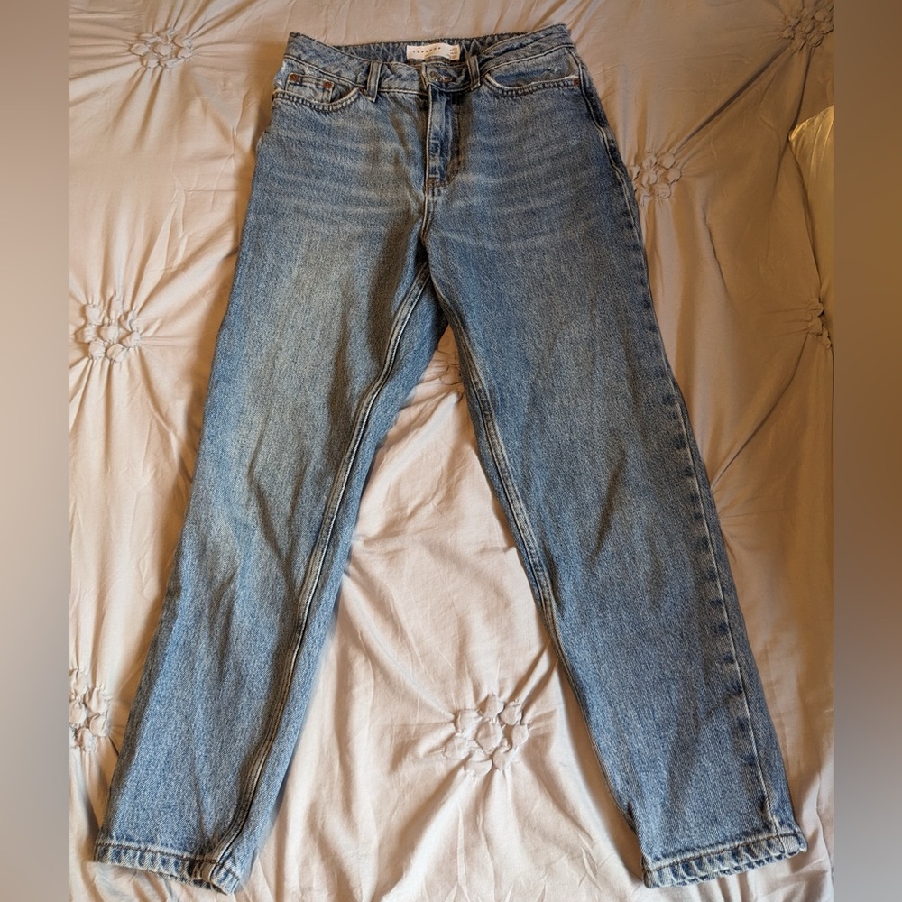 Topshop Petite Mom Blue Jeans for Women